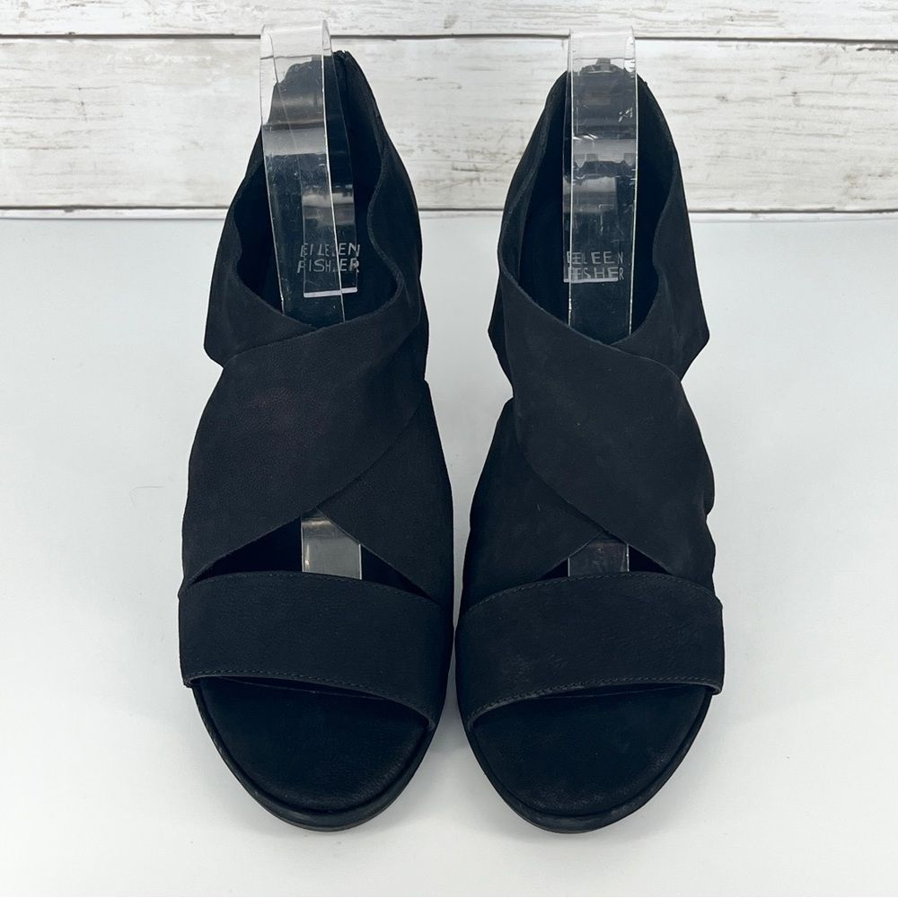 EILEEN FISHER Marla Strappy Sandal in Black Leather Size 9 NWOT - Picture 6 of 14